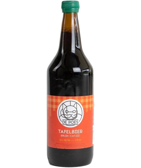 Пивной напиток De Poes Tafelbier Bruin Lager темный 0,75 л