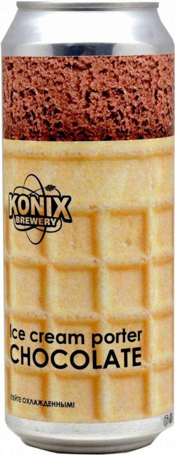 Пивной напиток Konix Brewery Ice Cream Porter Chocolate темный 0,45 л ж/б