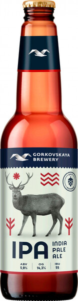 Пиво Gorkovskaya Brewery Indian Pale Ale нефильтрованное светлое 0,44 л