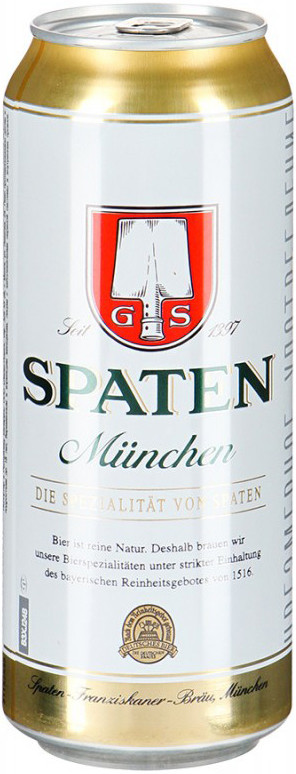 Пиво Spaten Munchen светлое 0,5 л ж/б