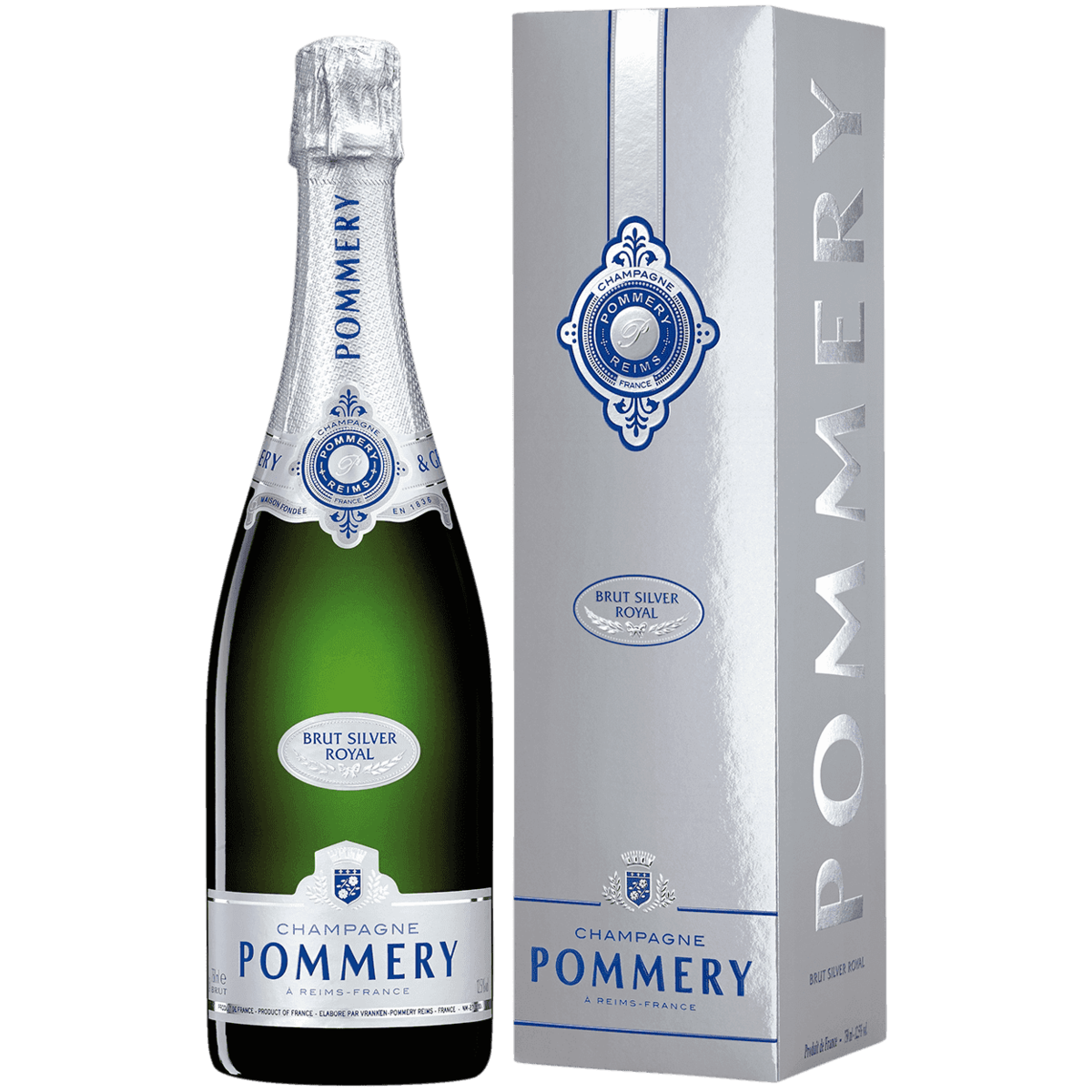 Шампанское Pommery Brut Silver Royal белое брют 0,75 л в подарочной упаковке