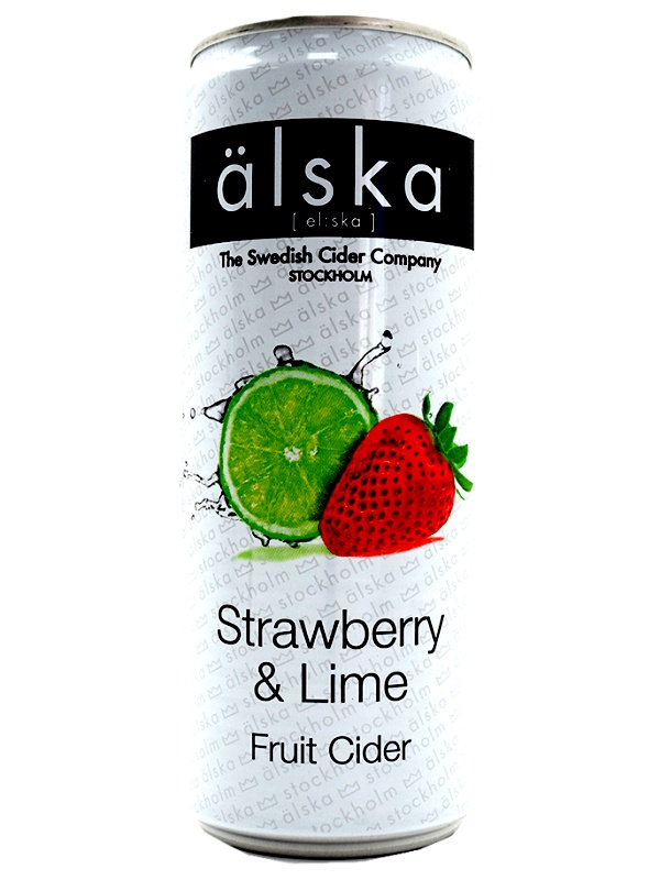 Сидр Эльска Клубника и лайм/Alska Strawberry & Lime 0,5л ж/б