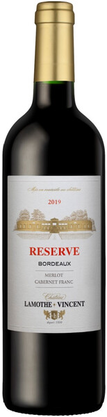 Вино Chateau Lamothe-Vincent, Reserve Rouge, Bordeaux AOC, 2019, 0,75 л