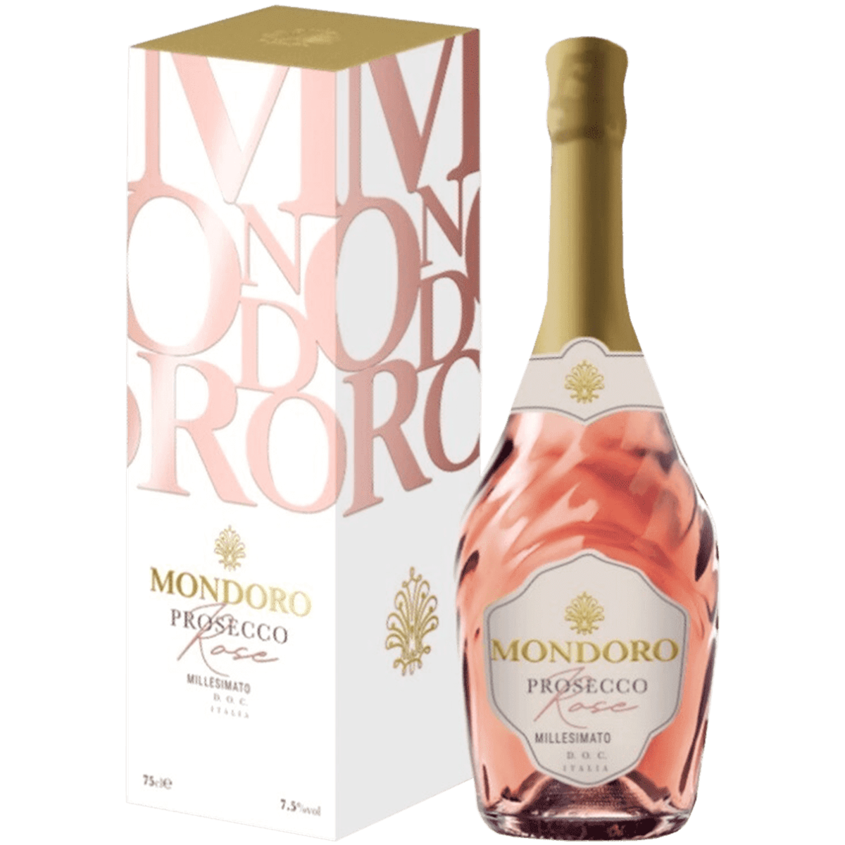 Вино игристое Mondoro Prosecco Rose розовое сухое 0,75 л в подарочной упаковке