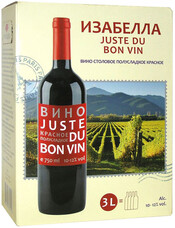 Вино Juste Du Bon Vin Isabella красное, полусладкое, 3000 мл