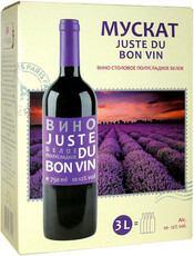 Вино Juste Du Bon Vin Muscat белое, полусладкое, 3000 мл