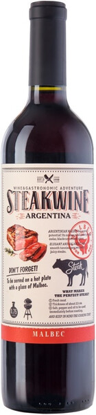 Вино Steakwine Malbec красное, полусухое, 750 мл