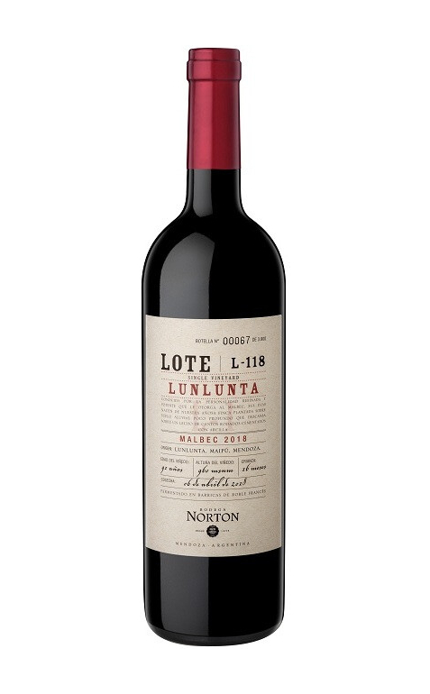 Вино сухое красное Bodega Norton Lote Lunlunta L-118 2018, Аргентина, 0.75 л