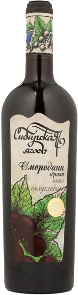 Вино The Siberian Berry Blackcurrant Organika красное, полусладкое, 750 мл