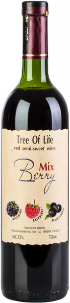 Вино Tree Of Life Mix Berry красное, полусладкое, 750 мл