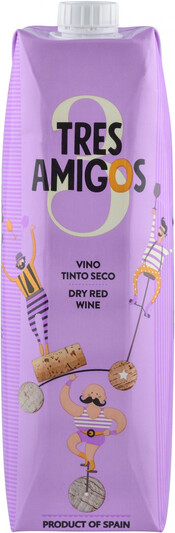 Вино Tres Amigos Tinto Seco красное, сухое, 1000 мл