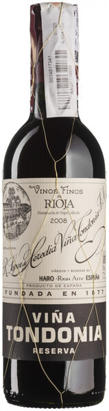 Вино Vina Tondonia Reserva, Rioja DOC, 2008, 0,375 л