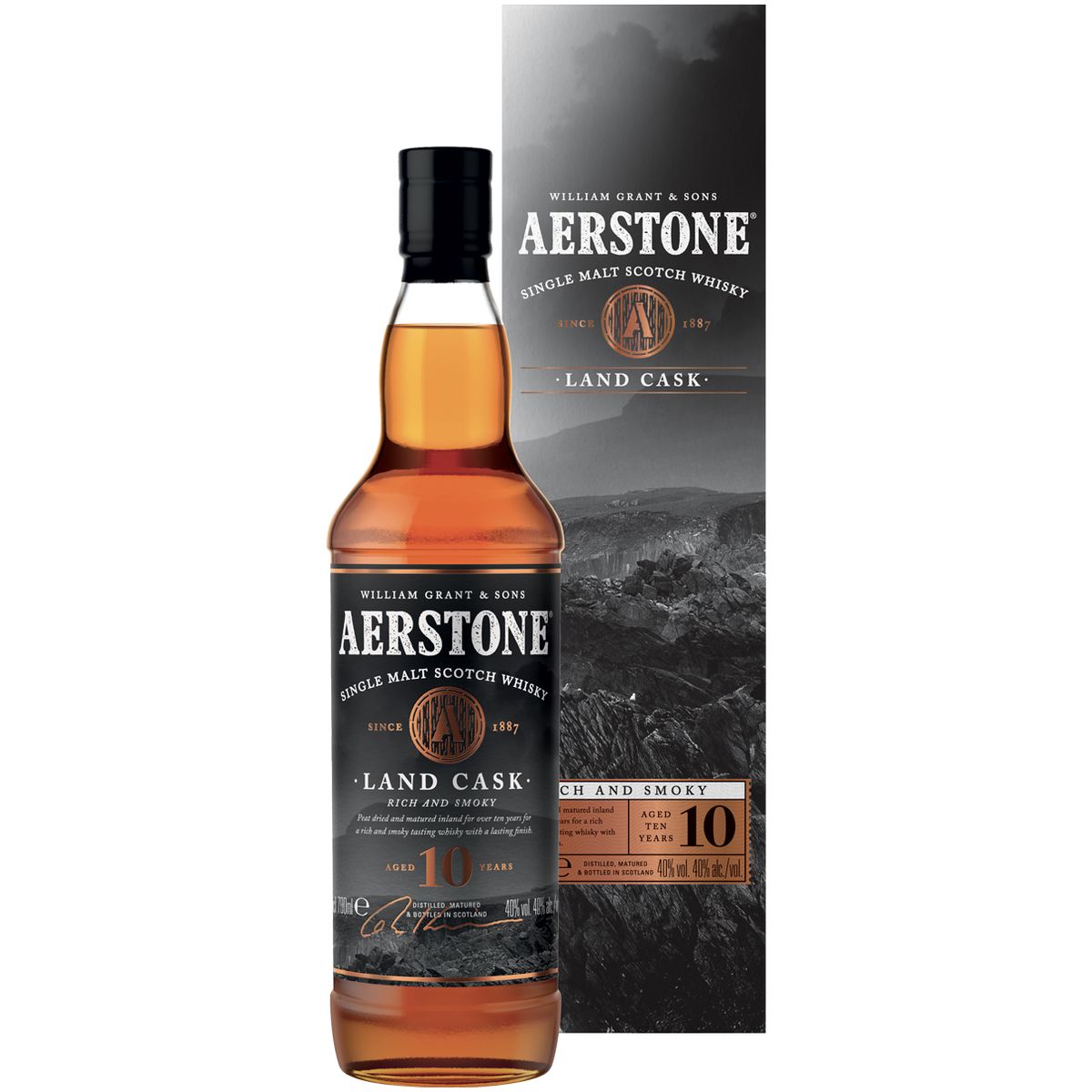 Виски Aerstone Land Cask 10 лет 0,7 л в подарочной упаковке