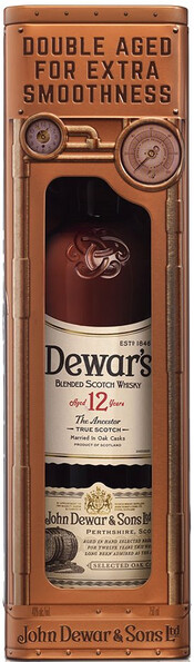 Виски Dewar's 12 Years Old в металлической коробке Часы 40% 0,7 л