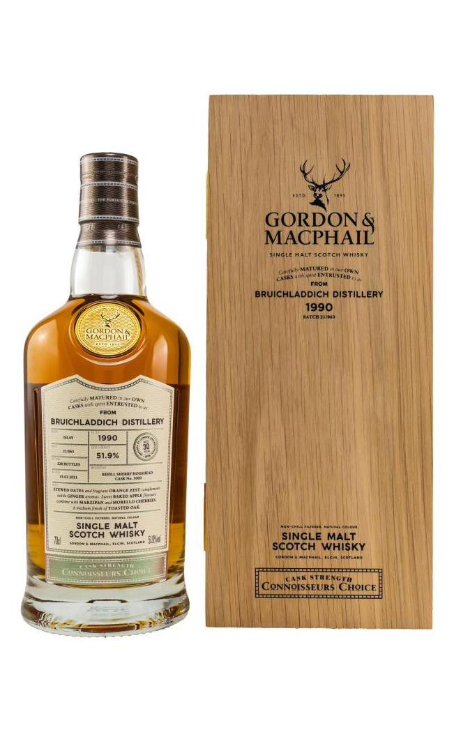 Виски Gordon and Macphail Connoisseur's Choic Bruichladdich Cask Strength 1990, 0.7 л