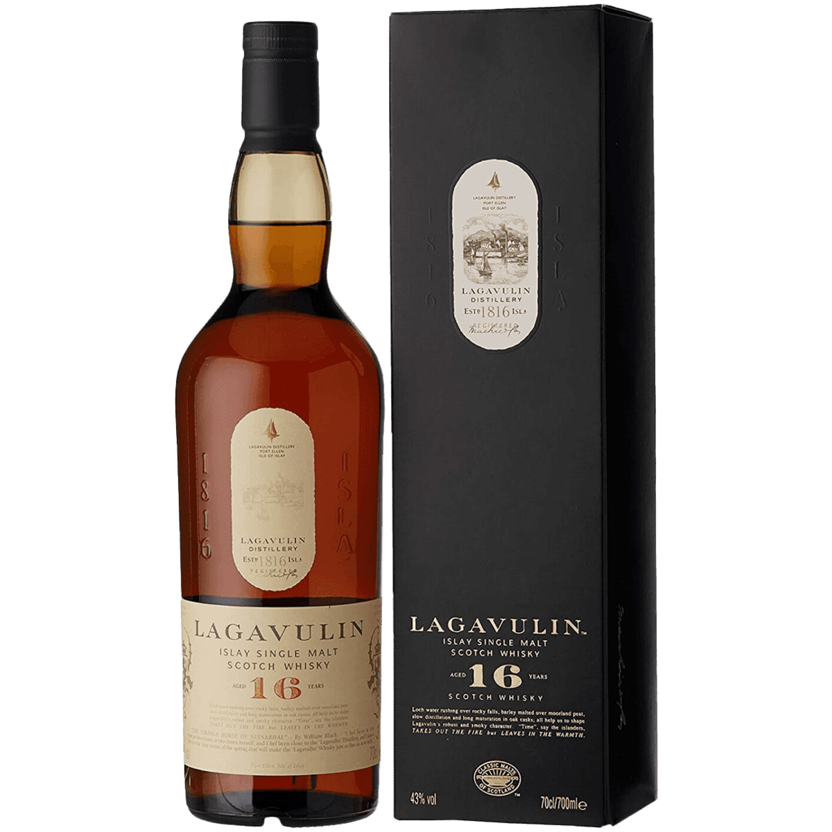 Виски Lagavulin 16 лет 0,7 л в подарочной упаковке