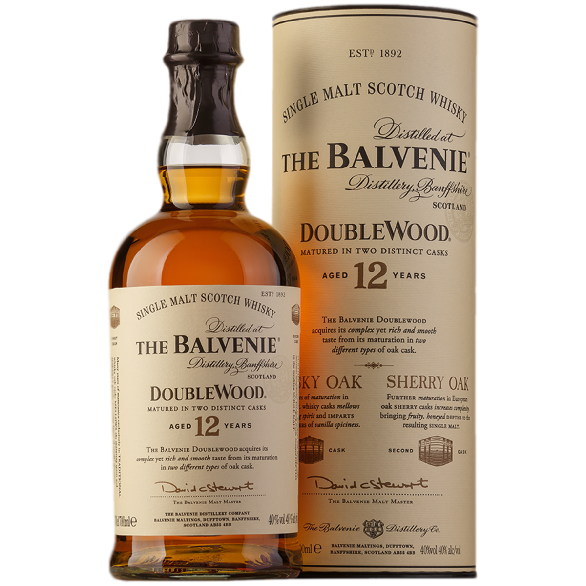 Виски The Balvenie Doublewood 12 лет 0,7 л в подарочной упаковке туба