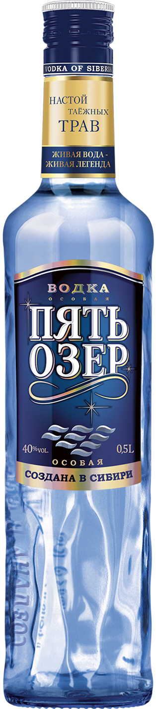 Водка Пять Озер, Особая, 40 %, 500 мл